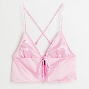 H&M Tie Front Peplum Crop Top